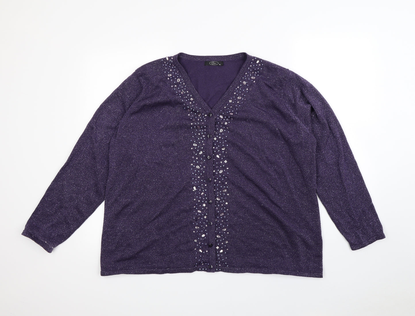 bm  Womens Purple   Cardigan Jumper Size XL