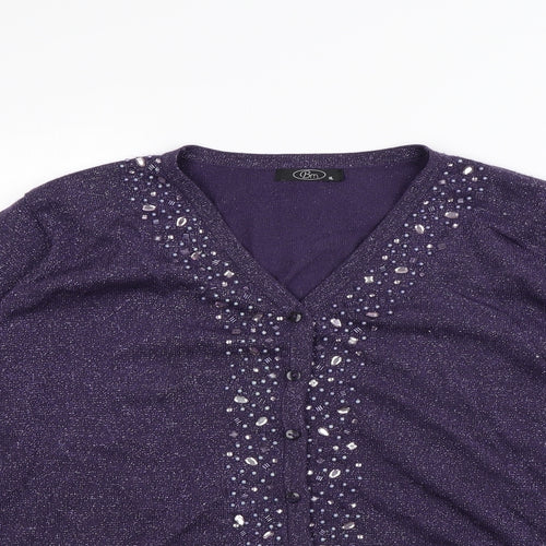 bm  Womens Purple   Cardigan Jumper Size XL