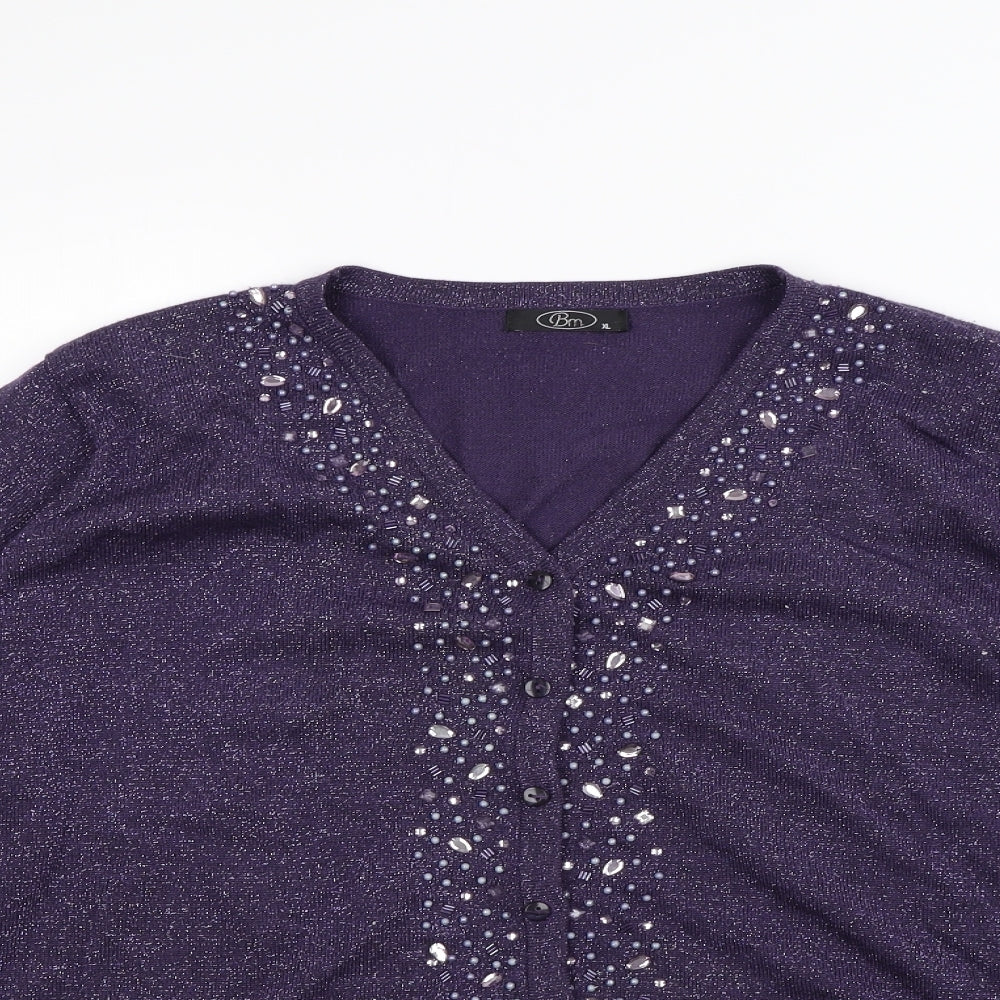 bm  Womens Purple   Cardigan Jumper Size XL
