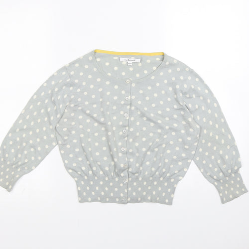 LK Bennett Womens Green Polka Dot  Cardigan Jumper Size M