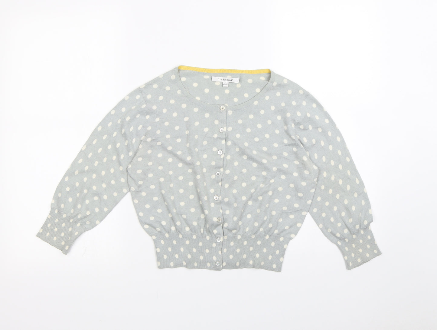 LK Bennett Womens Green Polka Dot  Cardigan Jumper Size M