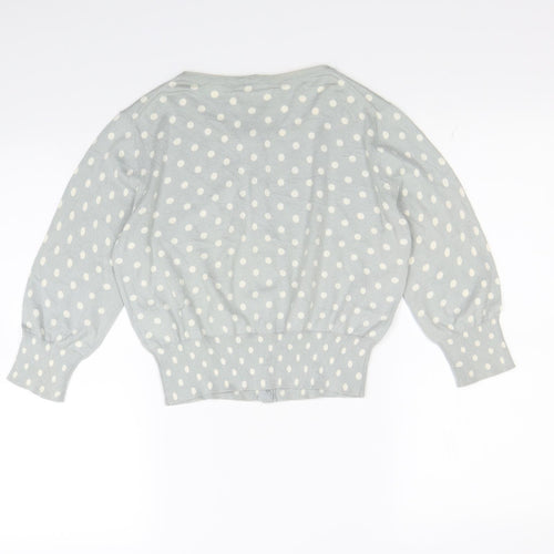 LK Bennett Womens Green Polka Dot  Cardigan Jumper Size M
