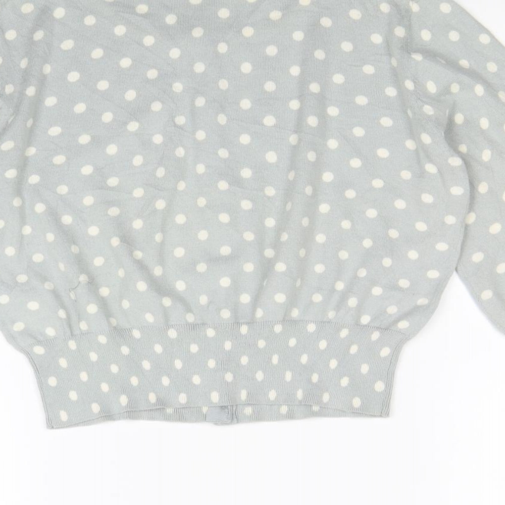 LK Bennett Womens Green Polka Dot  Cardigan Jumper Size M