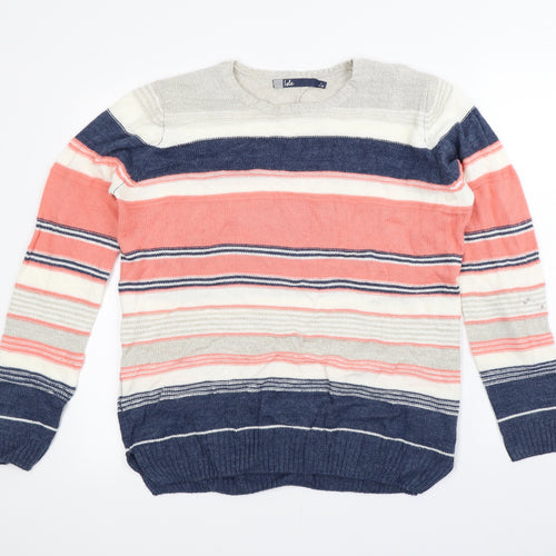 Isle Womens Multicoloured Striped  Pullover Jumper Size L