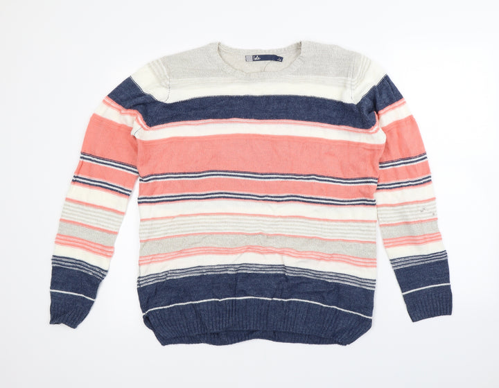Isle Womens Multicoloured Striped  Pullover Jumper Size L