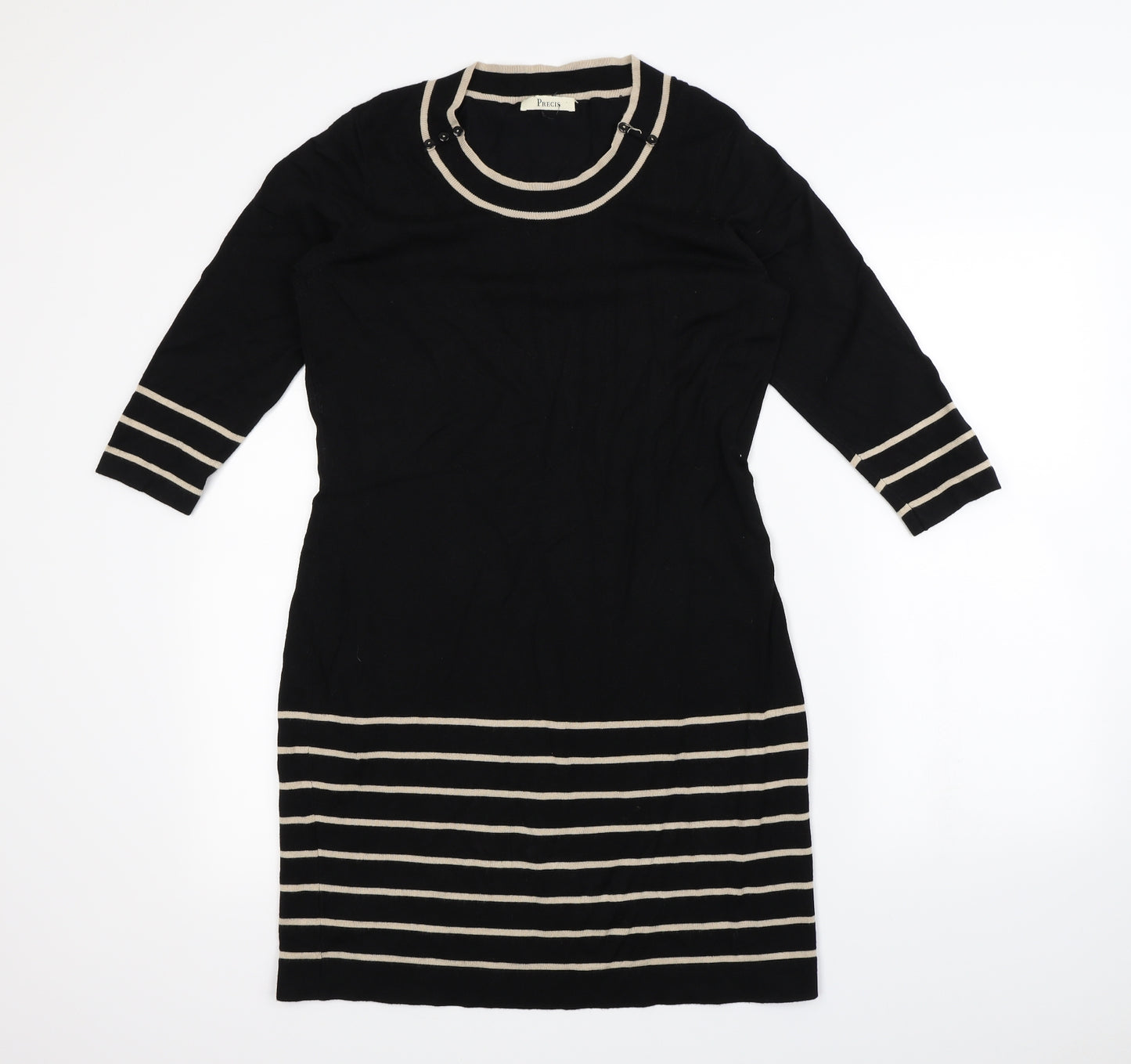 Precis Womens Black Striped  Jumper Dress  Size M