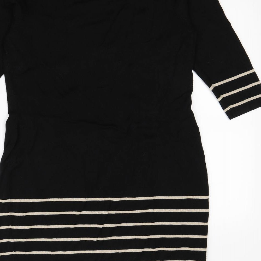 Precis Womens Black Striped  Jumper Dress  Size M