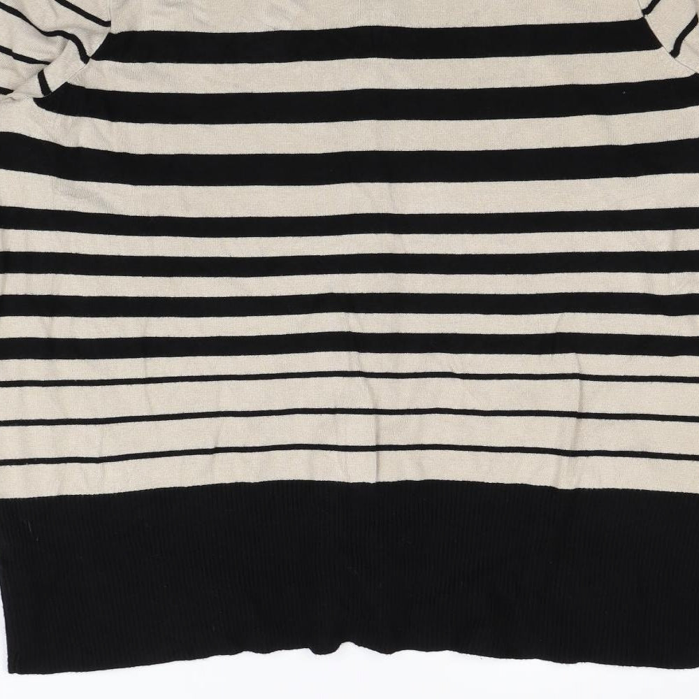 Debenhams Womens Beige Striped  Cardigan Jumper Size 22