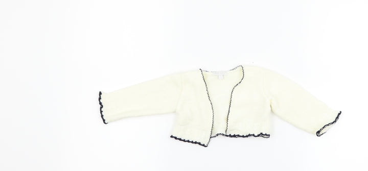 Zip Zap Girls White Cardigan Jumper Size 6-9 Months