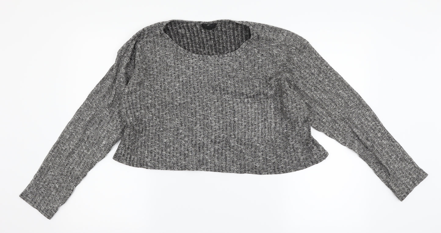 Topshop Womens Grey   Cropped T-Shirt Size 12