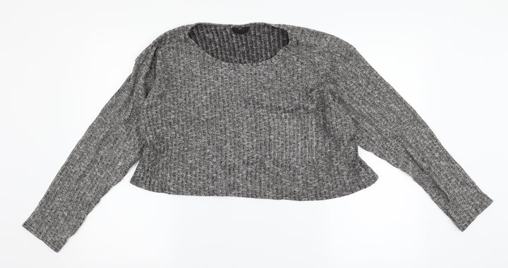 Topshop Womens Grey   Cropped T-Shirt Size 12