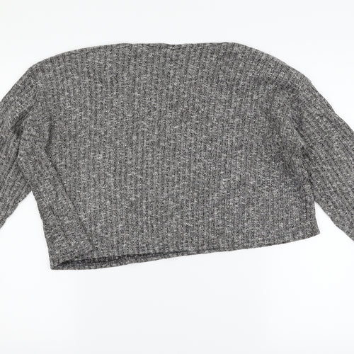 Topshop Womens Grey   Cropped T-Shirt Size 12