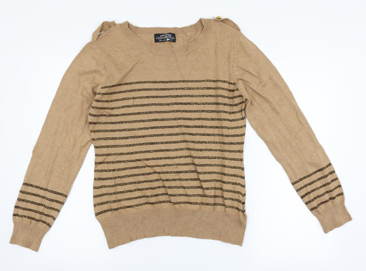 Atmosphere Womens Brown Striped Pullover Jumper Size 16