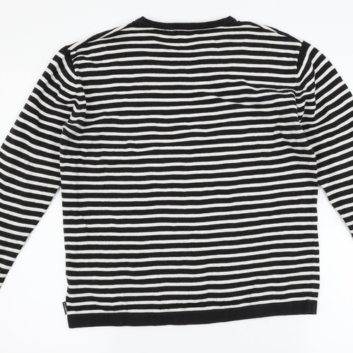 Peter Werth Womens Black Striped  Pullover Jumper Size L