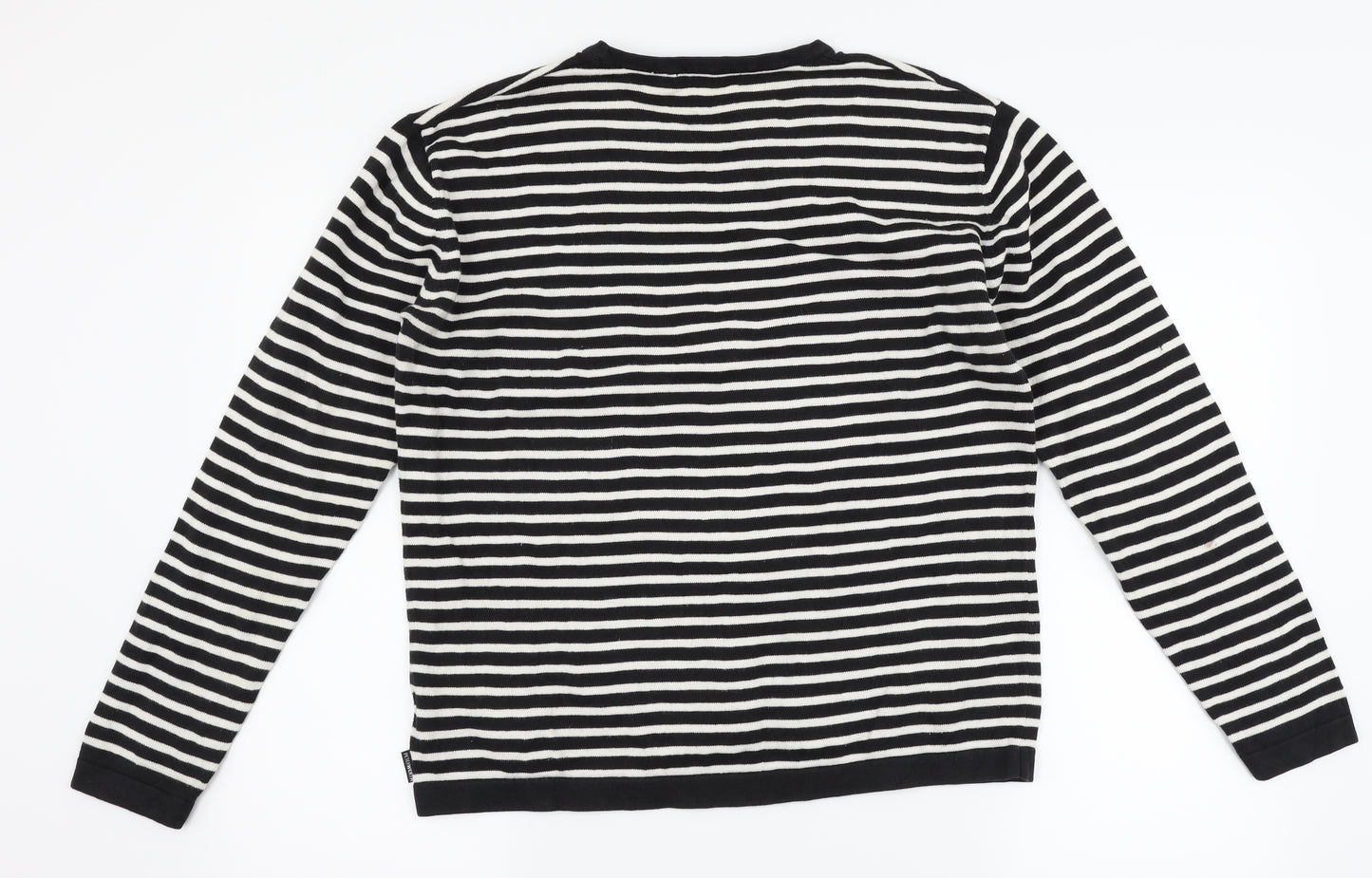 Peter Werth Womens Black Striped  Pullover Jumper Size L