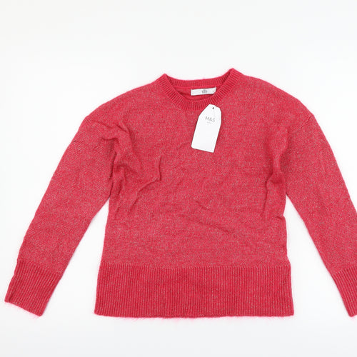 Marks and Spencer Girls Pink   Pullover Jumper Size 12-13 Years