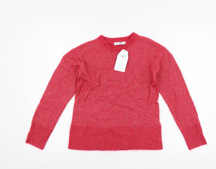 Marks and Spencer Girls Pink Pullover Jumper Size 12-13 Years