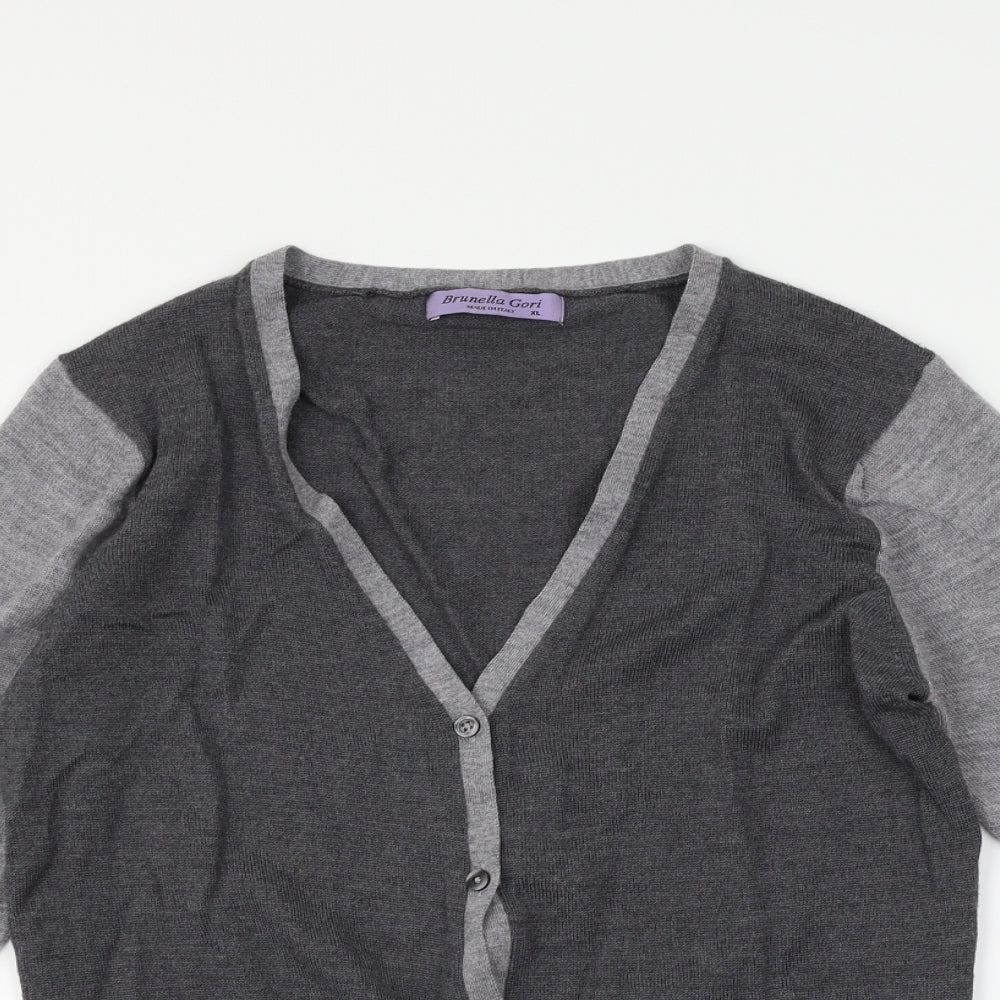 Brunella Gori Womens Grey   Cardigan Jumper Size XL