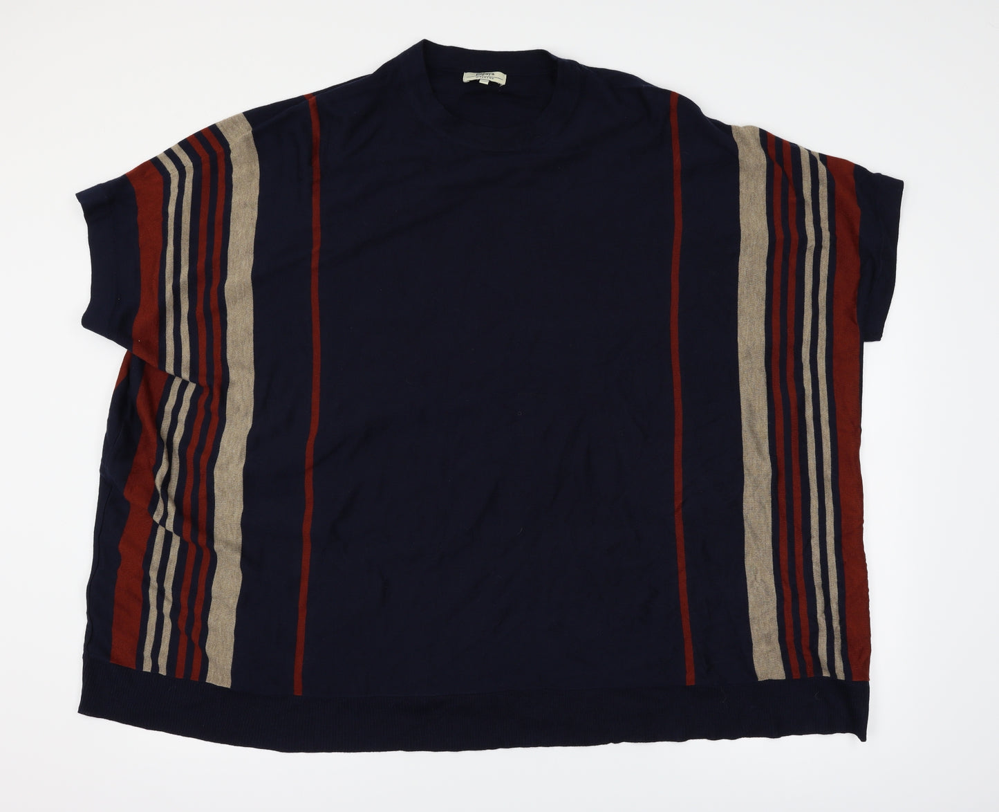 Papaya Womens Blue Striped  Basic T-Shirt Size S
