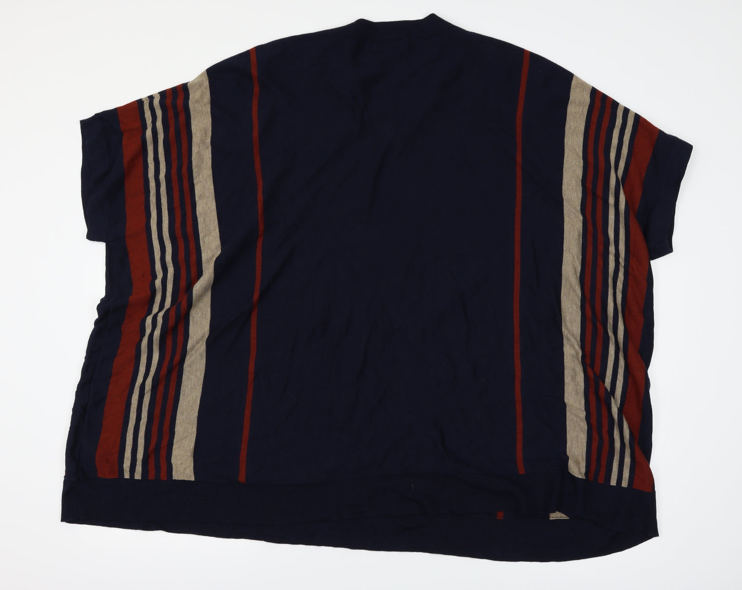 Papaya Womens Blue Striped  Basic T-Shirt Size S
