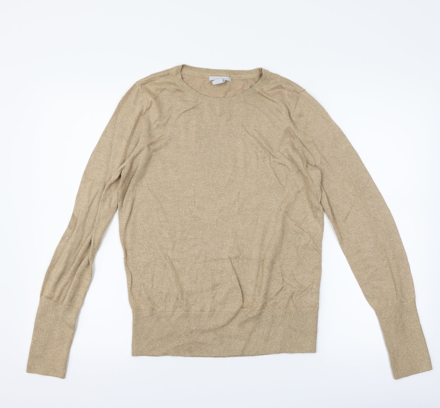 H&M Womens Gold   Pullover Jumper Size S