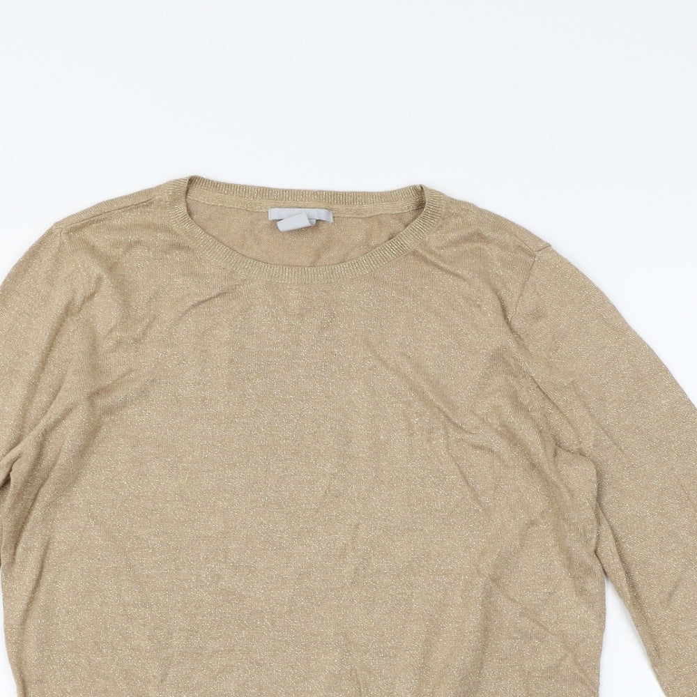 H&M Womens Gold   Pullover Jumper Size S