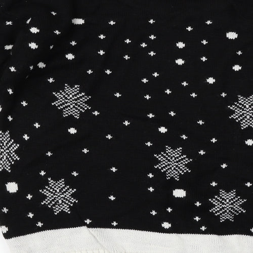 Angel Womens Black Polka Dot  Pullover Jumper Size M  - Christmas reindeer