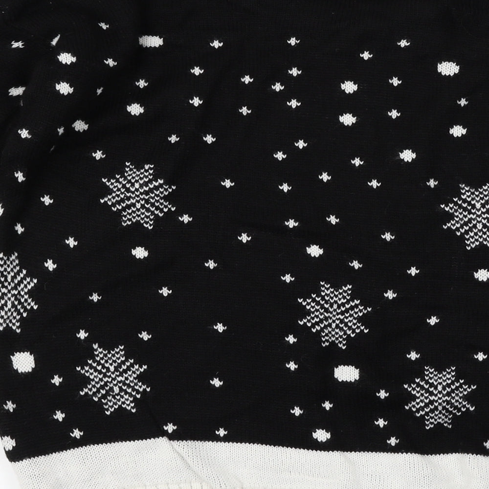 Angel Womens Black Polka Dot  Pullover Jumper Size M  - Christmas reindeer