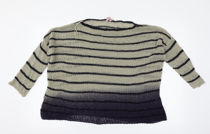 Phase Eight Womens Beige Striped Pullover Jumper Size L