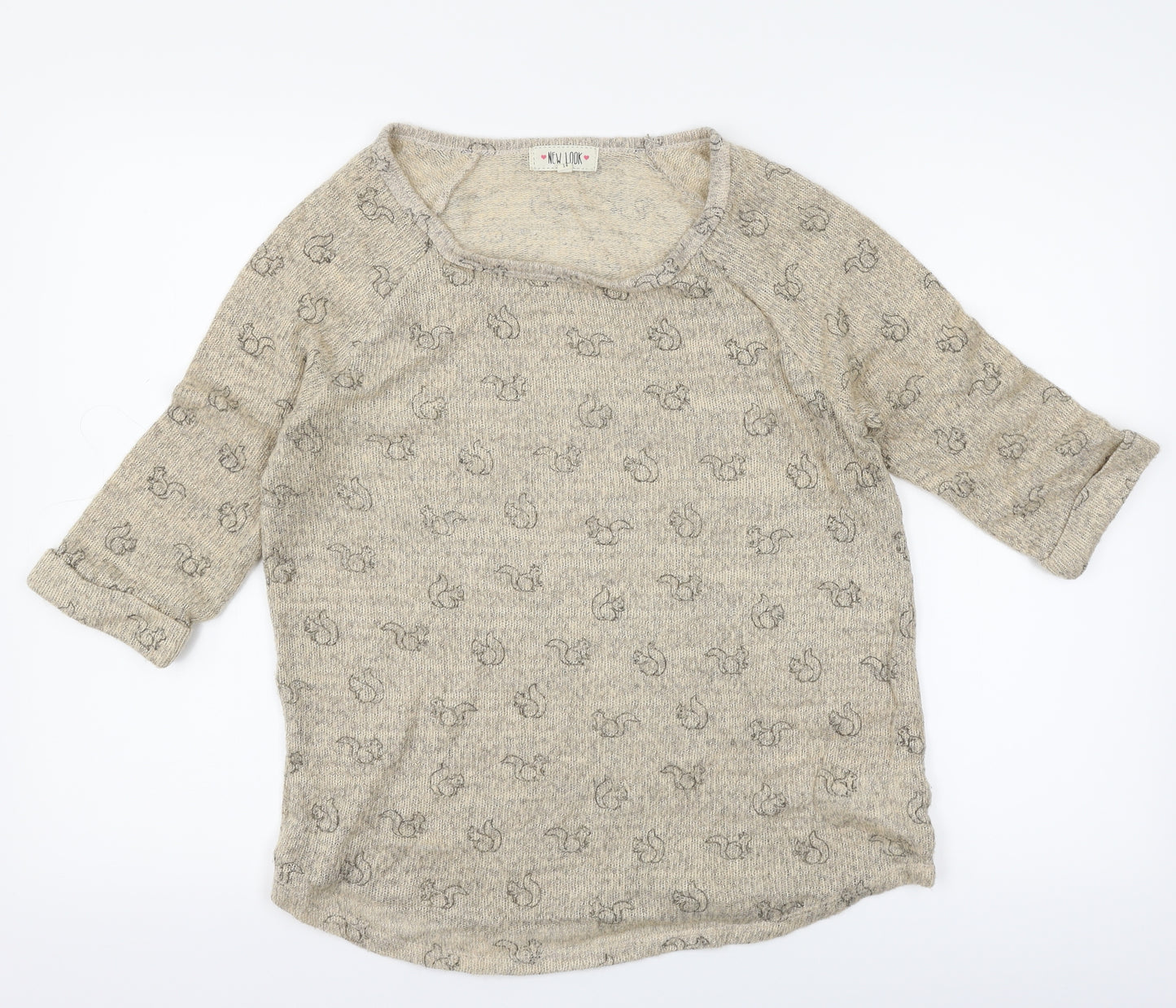 New Look Womens Beige   Pullover Jumper Size 14  - squirrel