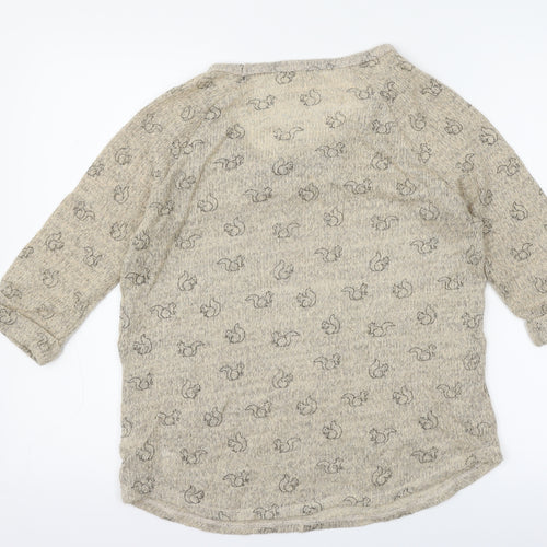 New Look Womens Beige   Pullover Jumper Size 14  - squirrel