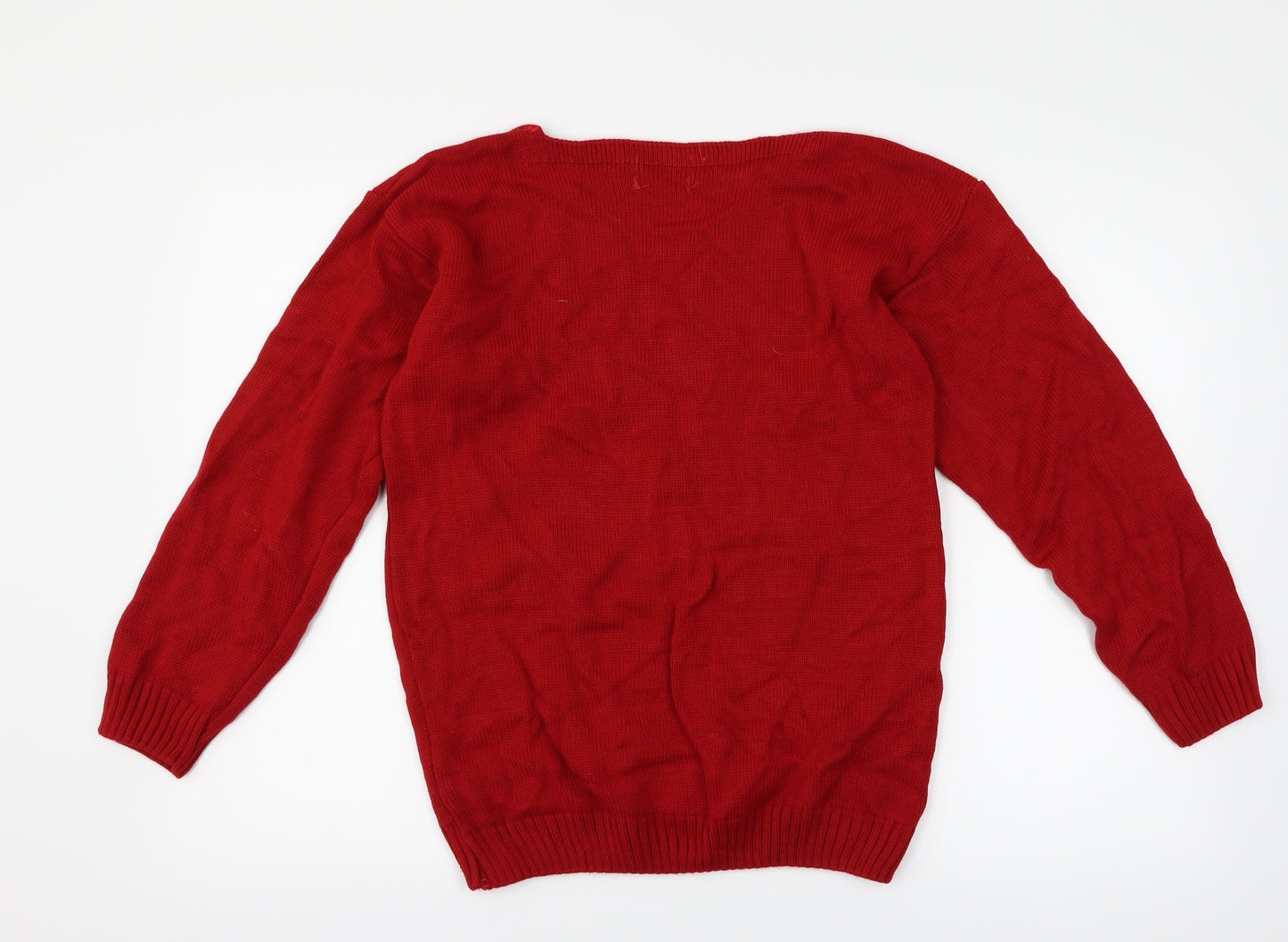 Pura Moda Womens Red   Pullover Jumper Size S  - Christmas reindeer
