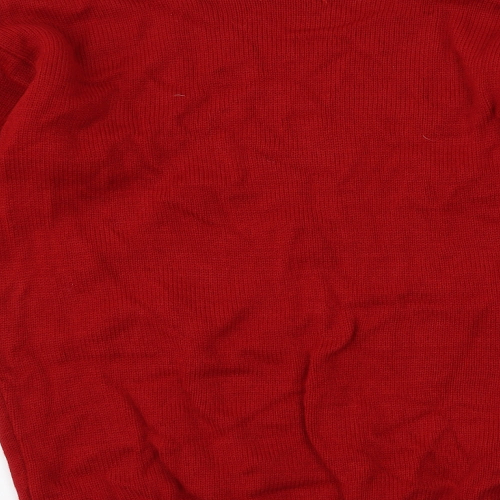 Pura Moda Womens Red   Pullover Jumper Size S  - Christmas reindeer