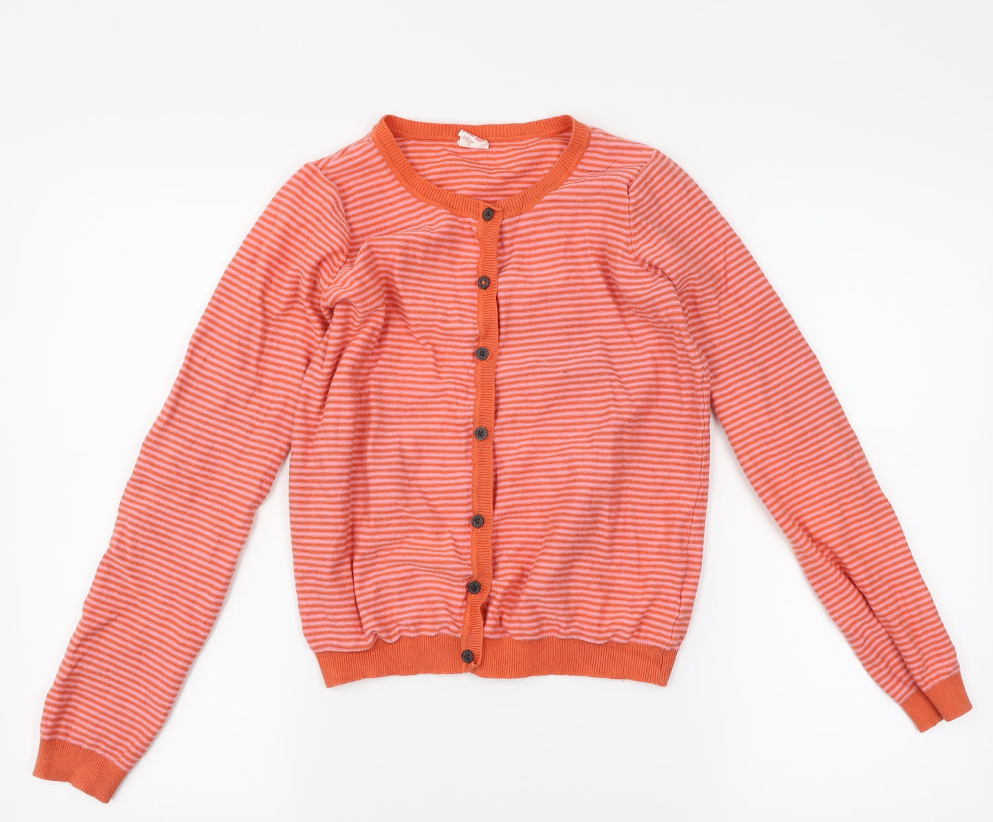enjoy your day Girls Pink Striped  Cardigan Jumper Size 13-14 Years