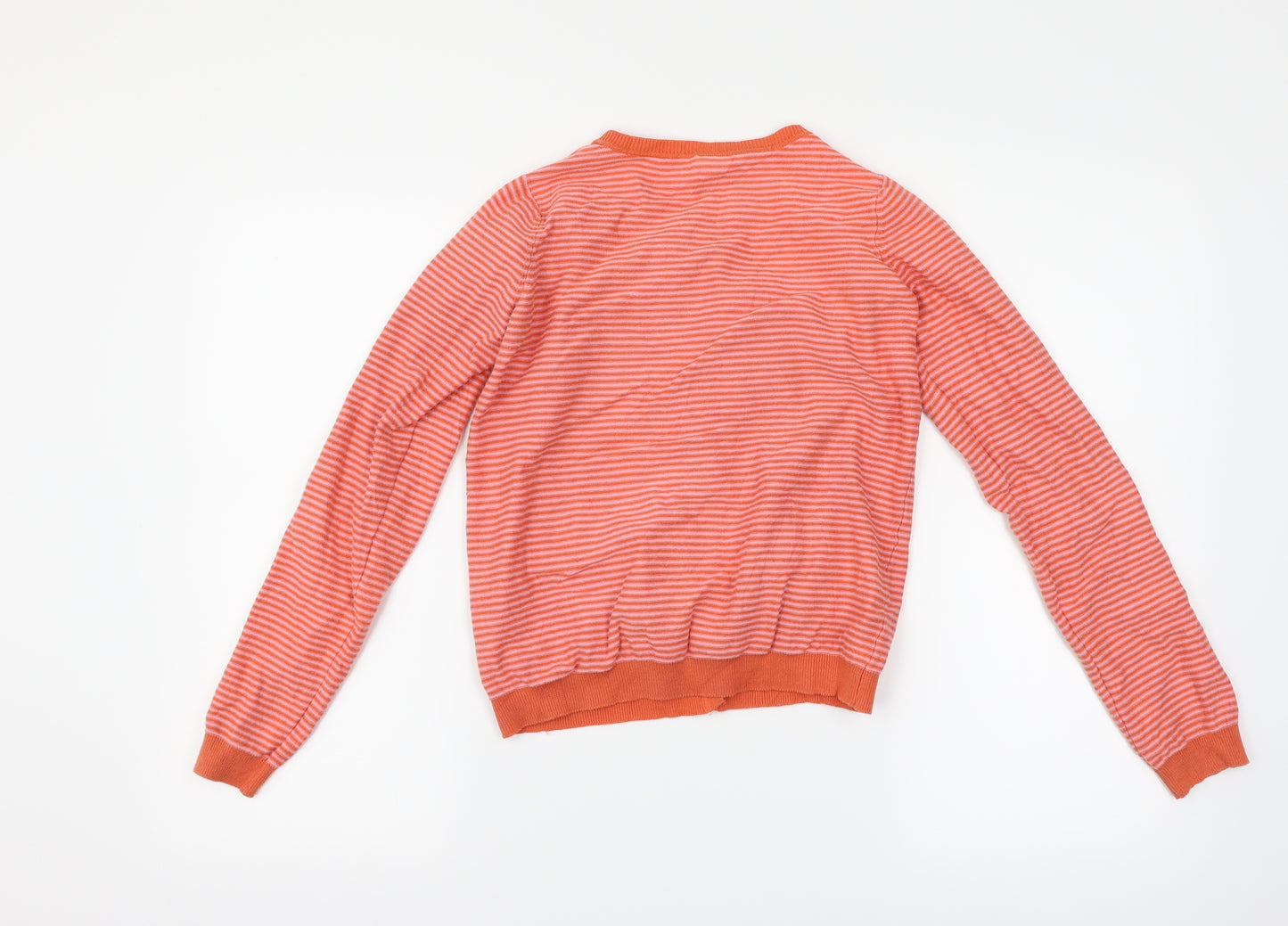 enjoy your day Girls Pink Striped  Cardigan Jumper Size 13-14 Years