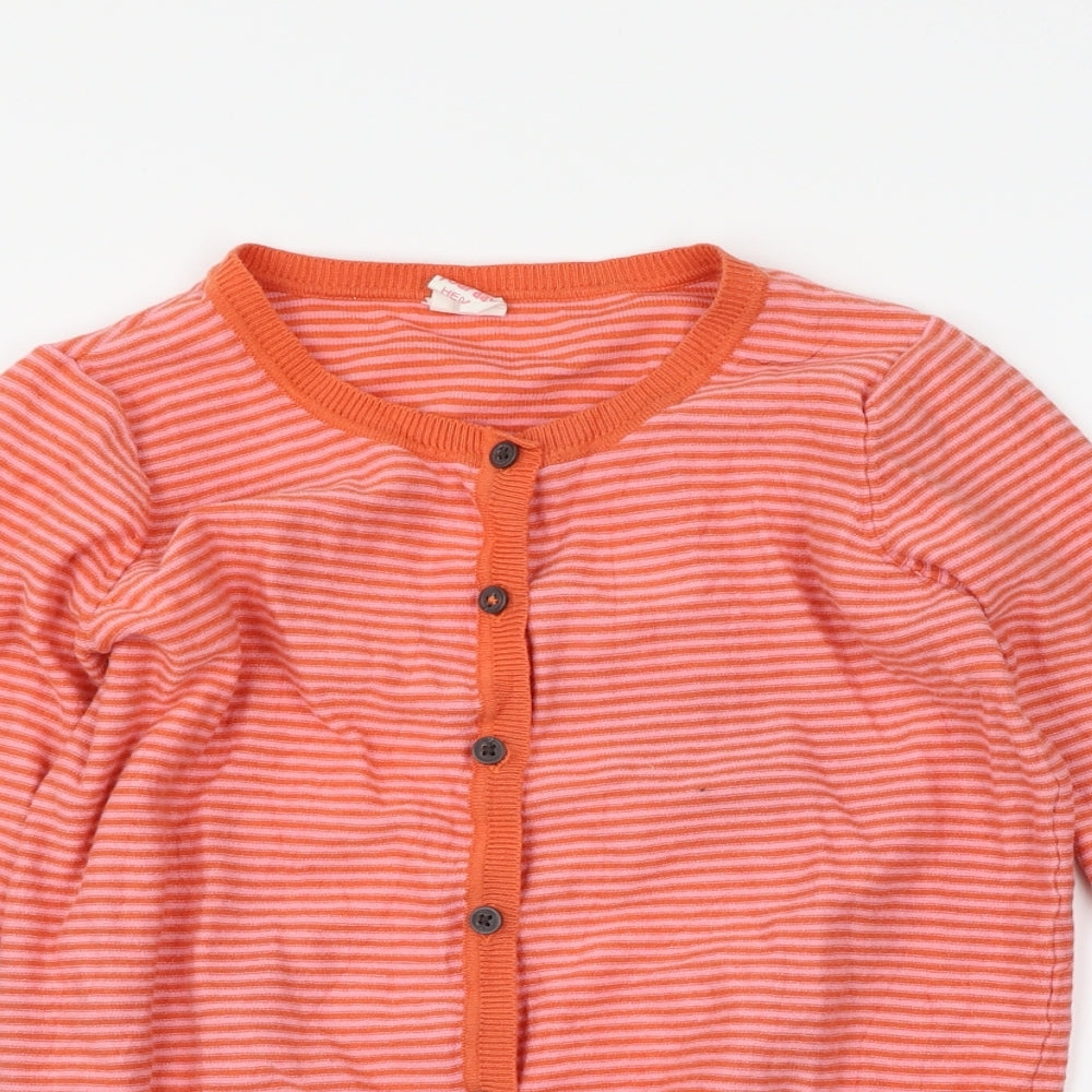 enjoy your day Girls Pink Striped  Cardigan Jumper Size 13-14 Years
