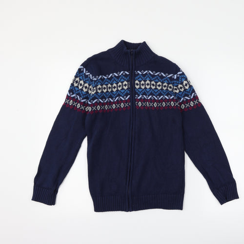 Crew Clothing Boys Blue Geometric  Jacket  Size 10-11 Years