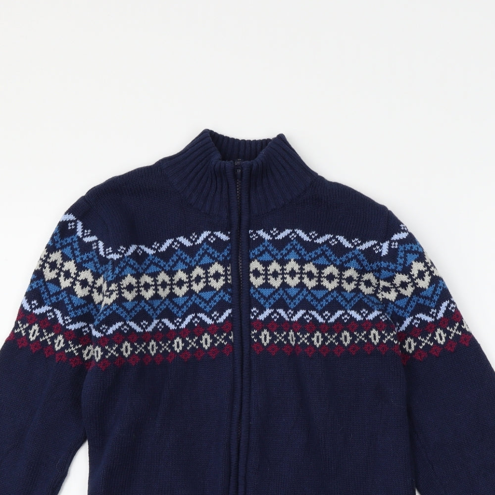 Crew Clothing Boys Blue Geometric  Jacket  Size 10-11 Years