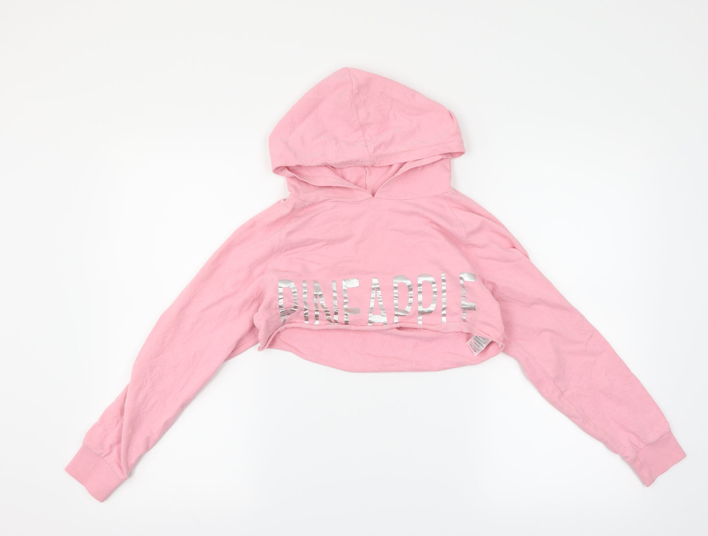 Pineapple Girls Pink   Pullover Hoodie Size 10-11 Years  - Cropped
