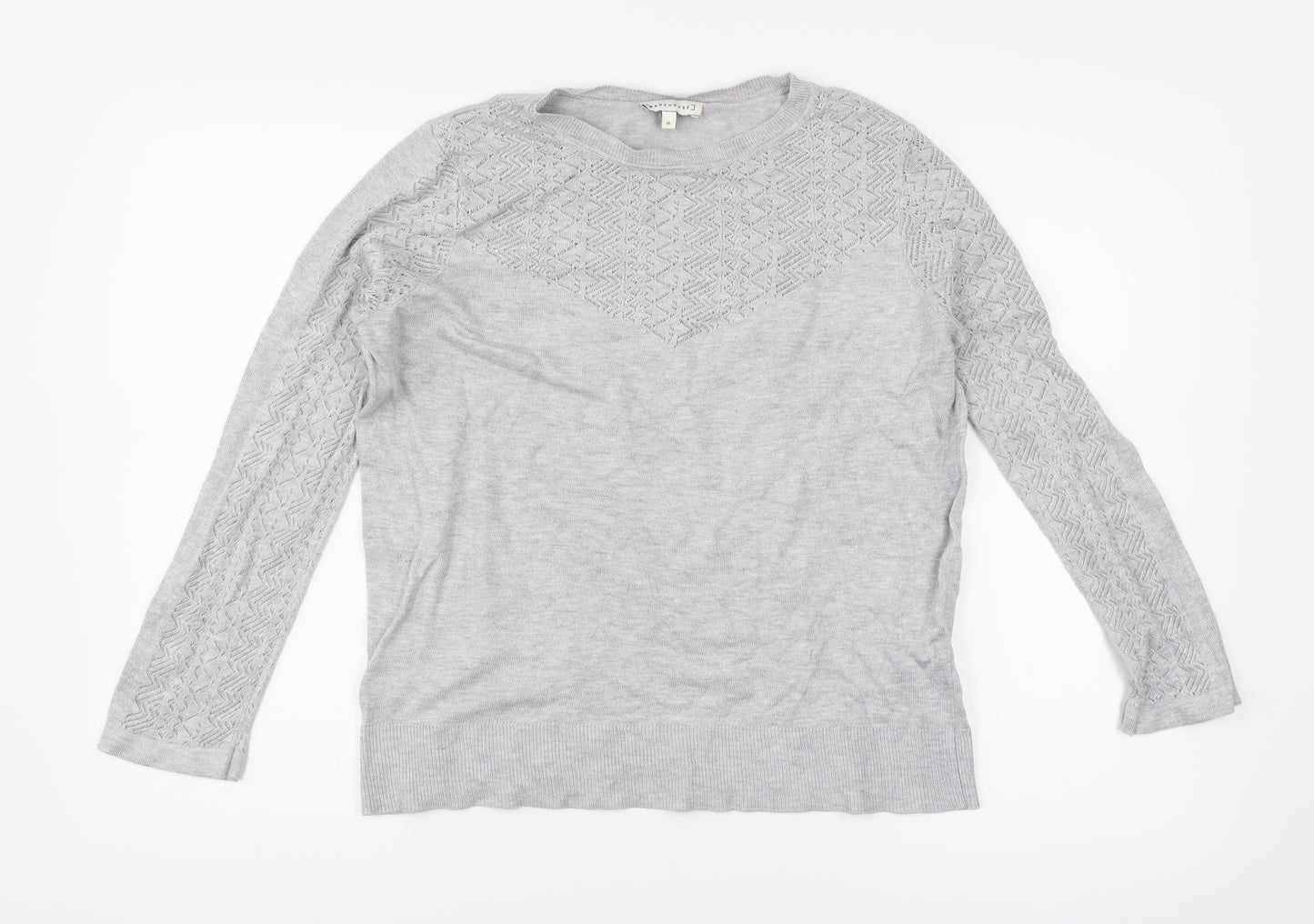 Warehouse Womens Grey   Pullover Jumper Size 16