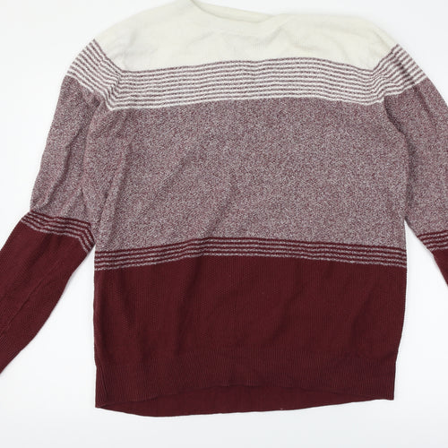 Primark Mens Red Striped  Pullover Jumper Size XL