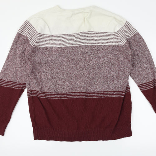 Primark Mens Red Striped  Pullover Jumper Size XL