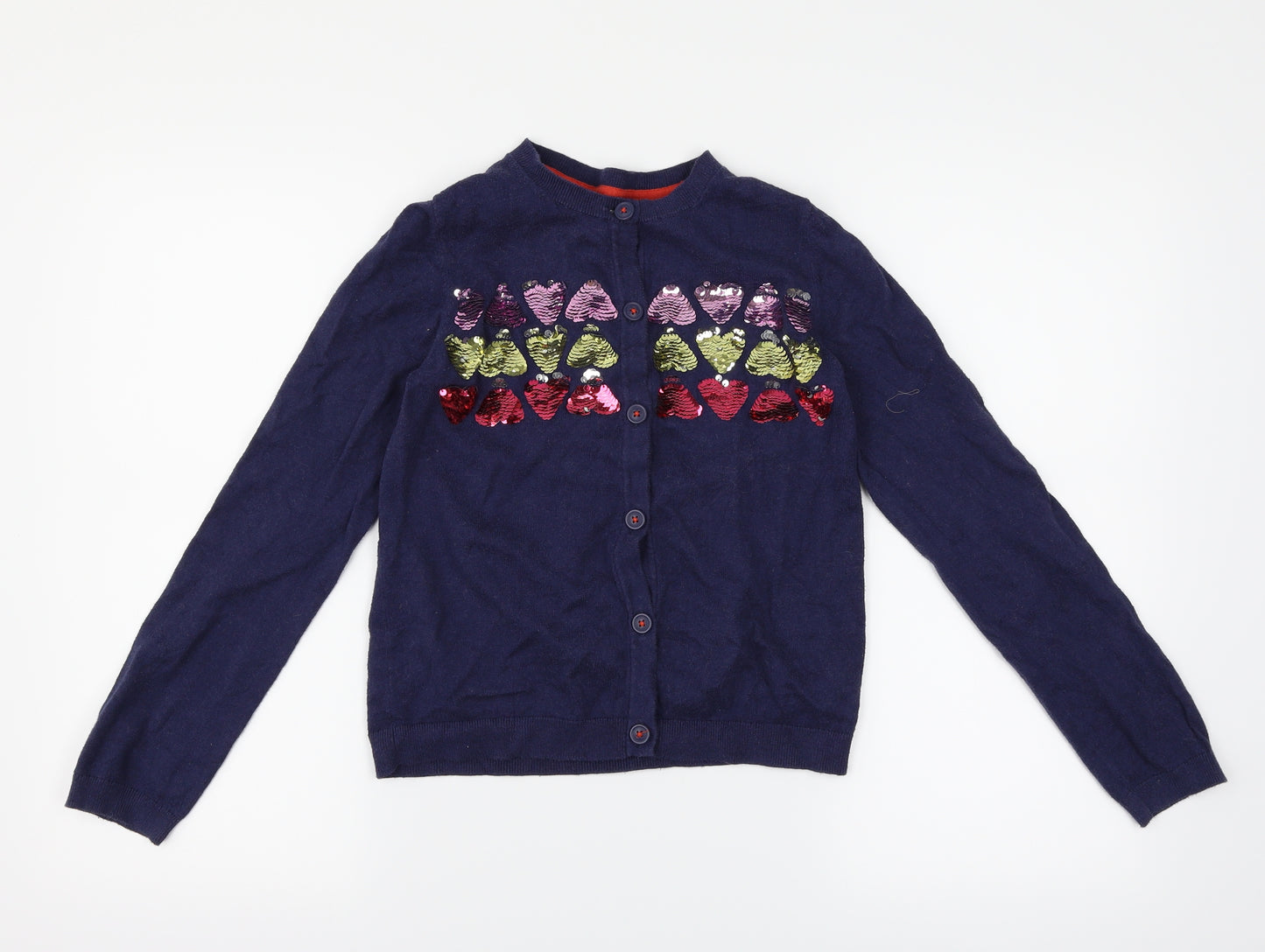 Mini Boden Girls Blue   Cardigan Jumper Size 11-12 Years  - Love heart print