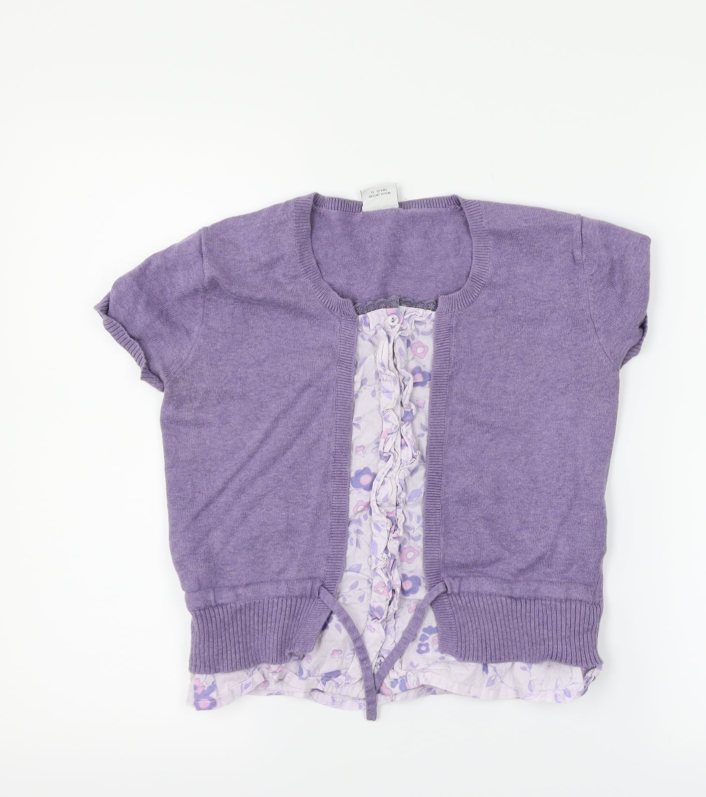 NEXT Girls Purple Floral  Basic T-Shirt Size 11-12 Years
