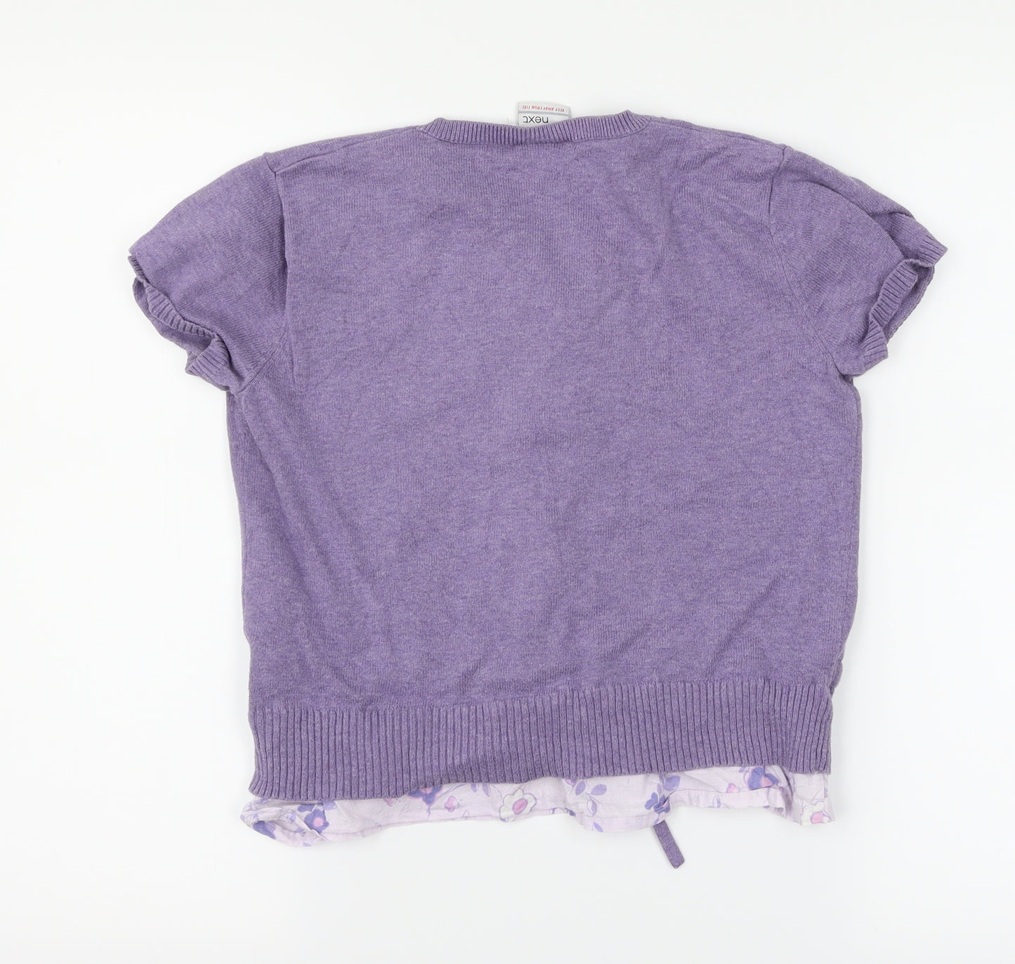 NEXT Girls Purple Floral  Basic T-Shirt Size 11-12 Years