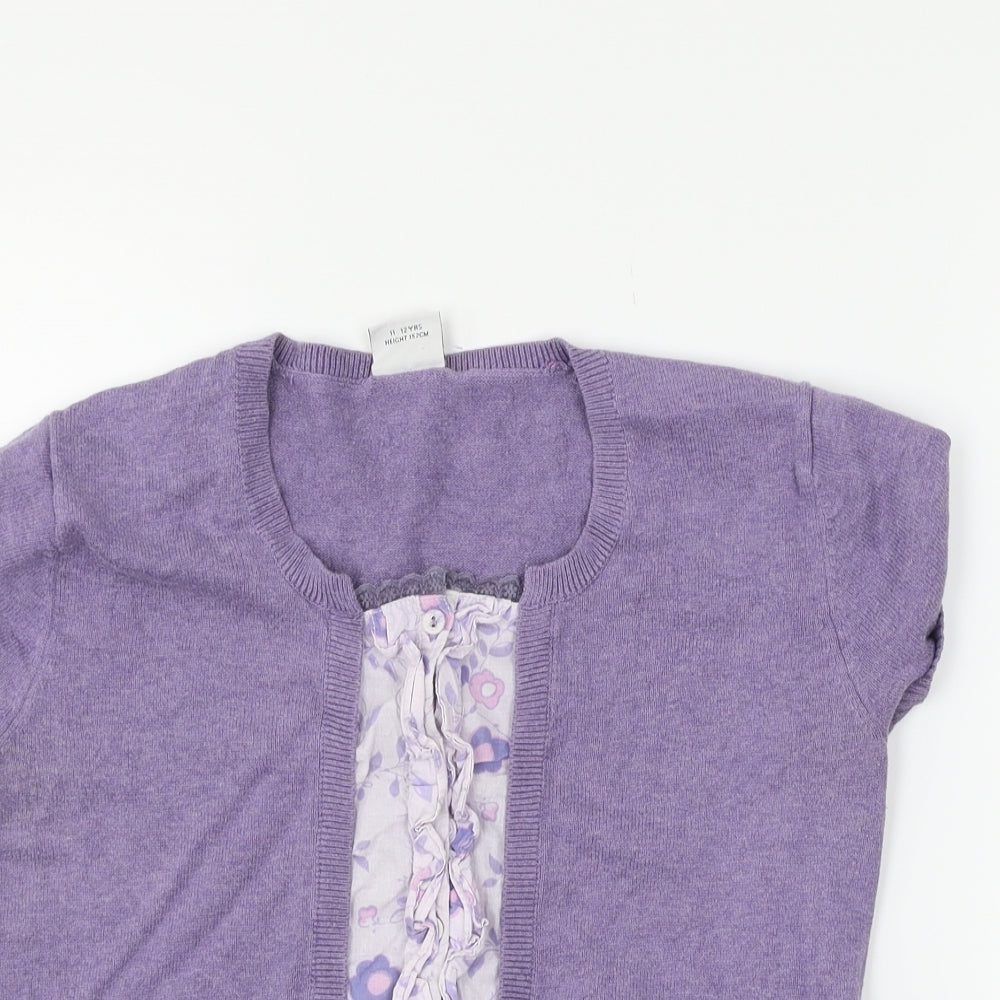 NEXT Girls Purple Floral  Basic T-Shirt Size 11-12 Years
