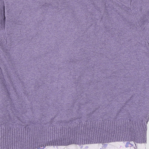 NEXT Girls Purple Floral  Basic T-Shirt Size 11-12 Years