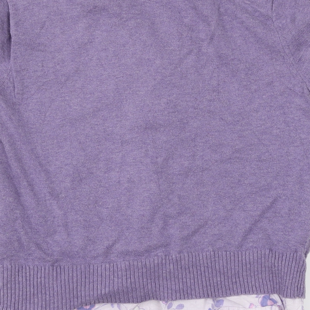 NEXT Girls Purple Floral  Basic T-Shirt Size 11-12 Years
