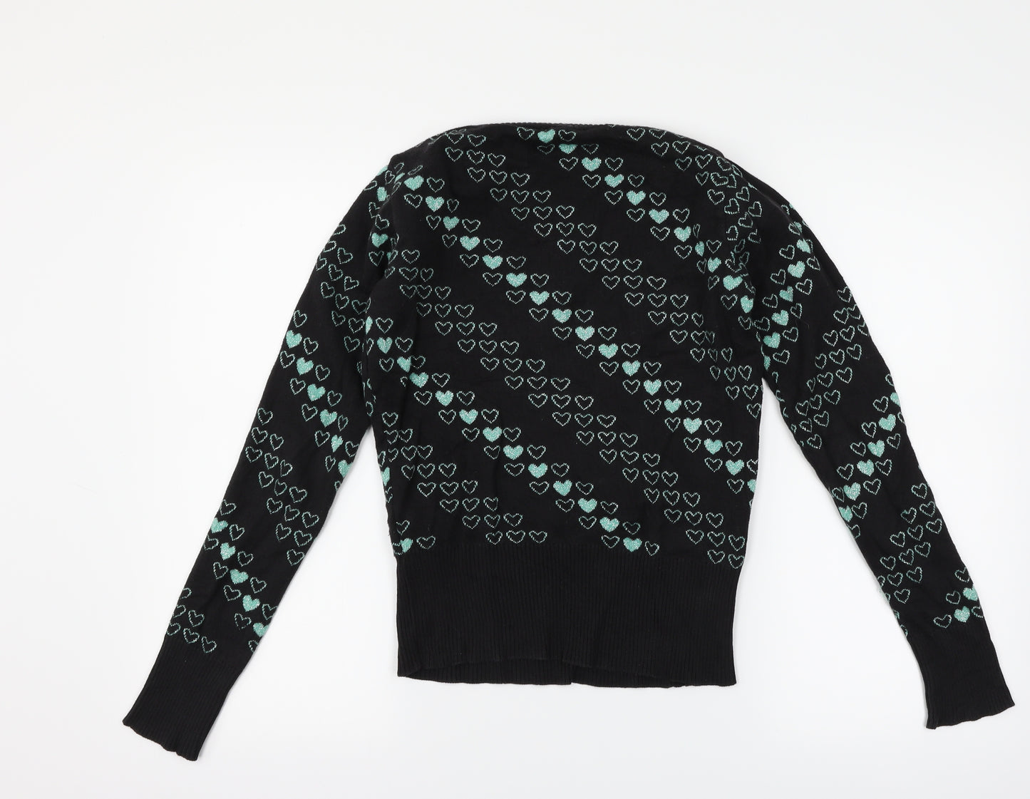 H&M Womens Blue   Pullover Jumper Size 10  - Love heart print