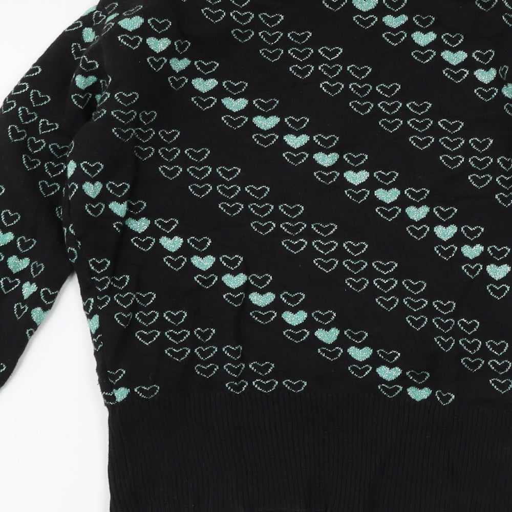 H&M Womens Blue   Pullover Jumper Size 10  - Love heart print